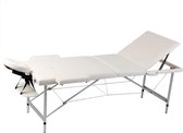 Inklapbare Massagetafel 3 delen Crème wit met Draagtas - Opklapbare Massage tafel