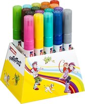 edding 14 FUNTASTICS - crayons de couleur pour enfants - lot de 18 - plume ronde 3 mm - pour s'amuser à colorier sur du papier et du carton de couleur claire - lavable sur la peau et les textiles.