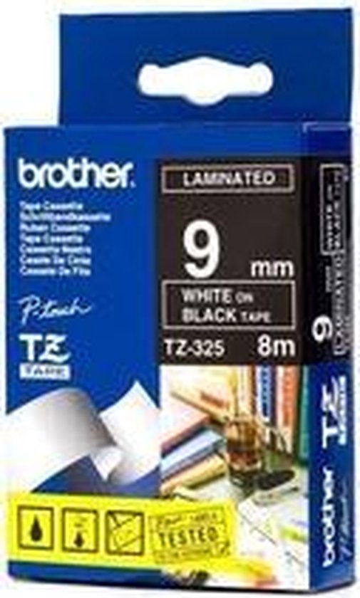 Brother TZ-325 Wit op zwart TZ labelprinter-tape