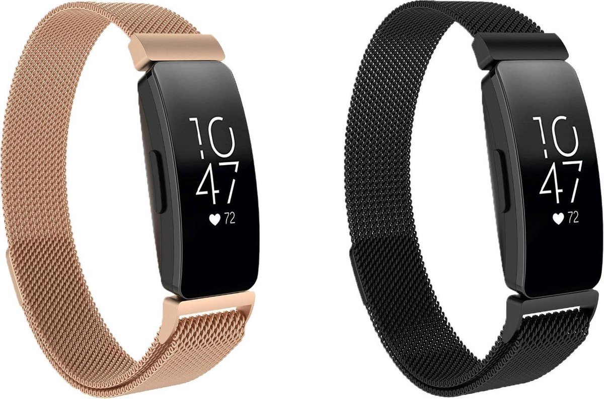 KELERINO. Milanese bandjes geschikt voor Fitbit Inspire (HR) - 2-pack - Small
