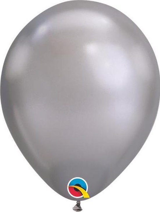 Qualatex ballonnen CHROME zilver 16 cm (100 stuks)