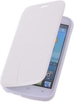 Bestcases Wit Huawei Ascend G740 TPU Book Case Cover Motief