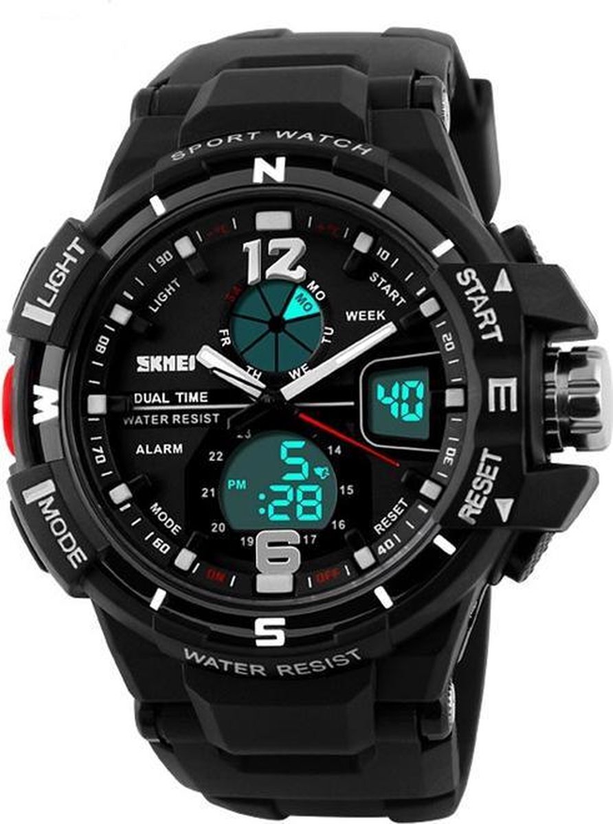 Sporthorloge - Dual Time - Sport Watch - Geschenkdoosje