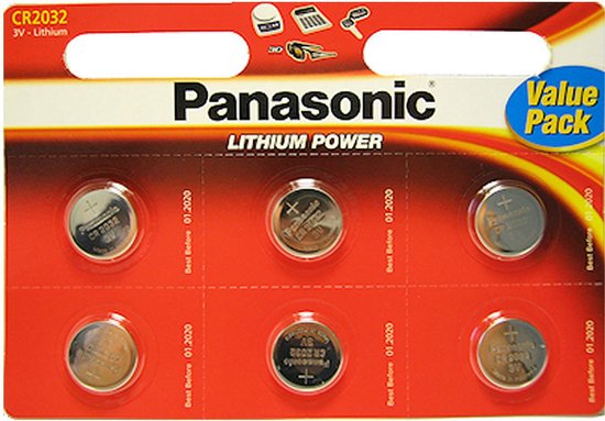 Panasonic CR-2032 Batterijen - 6 Stuks