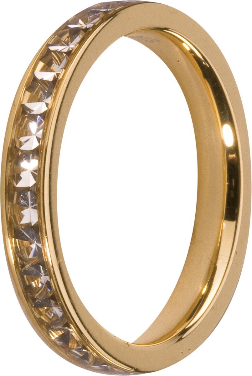 Melano friends Eva cz ring - Goudkleurig + Crystal - Dames - Maat 52