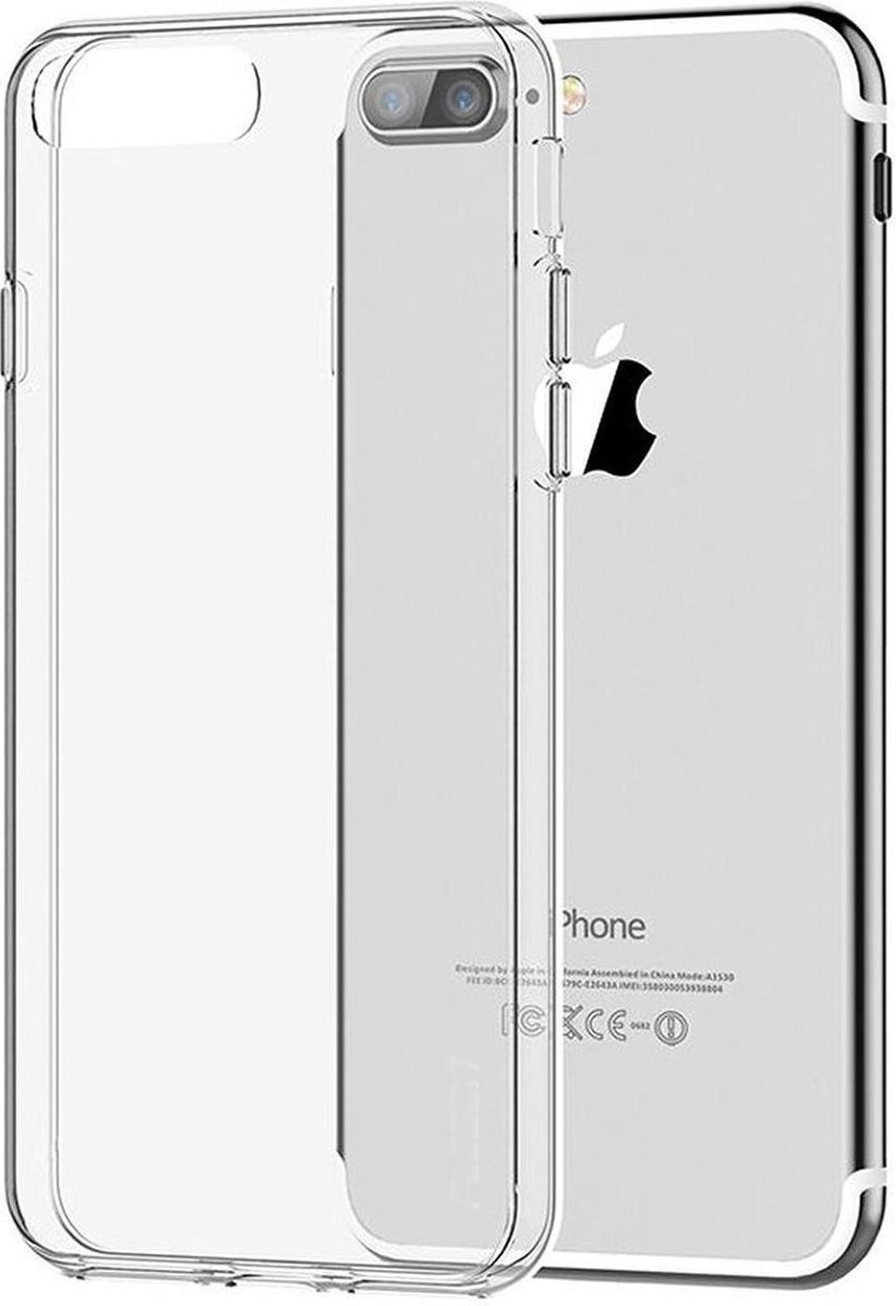 Apple iPhone 7/8 Plus Siliconen case, cover, hoesje - Transparant /Doorzichtig