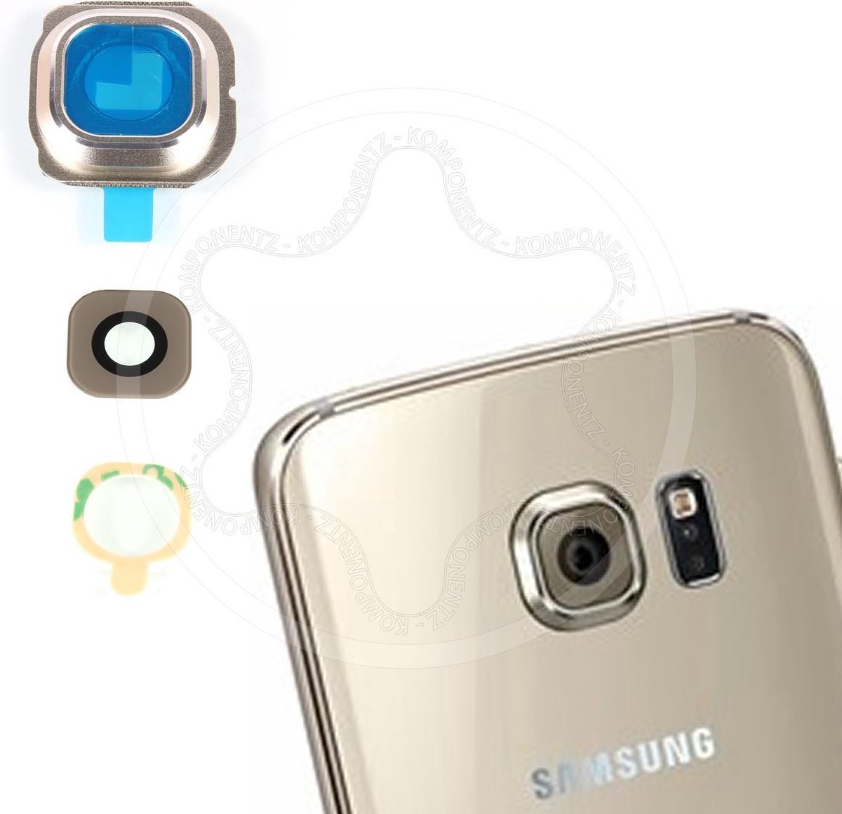 Samsung Galaxy S6 Edge Batterij Cover + camera lens cover - Goud - originele kwaliteit