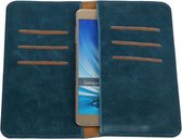 Blauw Pull-up Large Pu portemonnee wallet voor Samsung Galaxy Grand Neo
