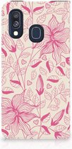 Standcase Hoesje Geschikt voor Samsung A40 Pink Flowers
