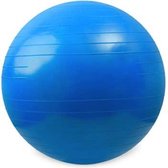 Fitnessbal - 75 centimeter - blauw - inclusief pomp