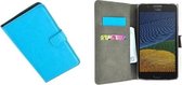 Turquoise Wallet Bookcase P TelefoonHoesje Motorola Moto G5