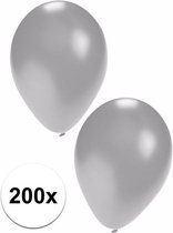 Zilveren ballonnen 200 stuks