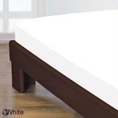 Homee Hoeslaken Katoen wit 90x200 +30 cm eenpersoons bed - gladde 100% Katoen - Perfecte pasvorm