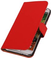 Samsung Galaxy E5 - Effen Design Rood - Book Case Wallet Cover Hoesje