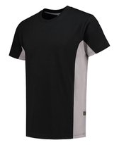 Tricorp T-shirt Bicolor 102004 Zwart / Grijs  - Maat XXL