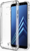 Hoesje geschikt voor Samsung Galaxy A8 (2018) - Siliconen Hoesje met Versterkte Rand Transparant TPU Shock Proof Case iCall