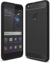 Armor Brushed TPU Back Cover - Huawei P10 Lite Hoesje - Zwart