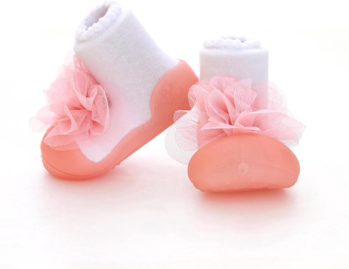 New Corsage roze babyslofijes, maat 21,5