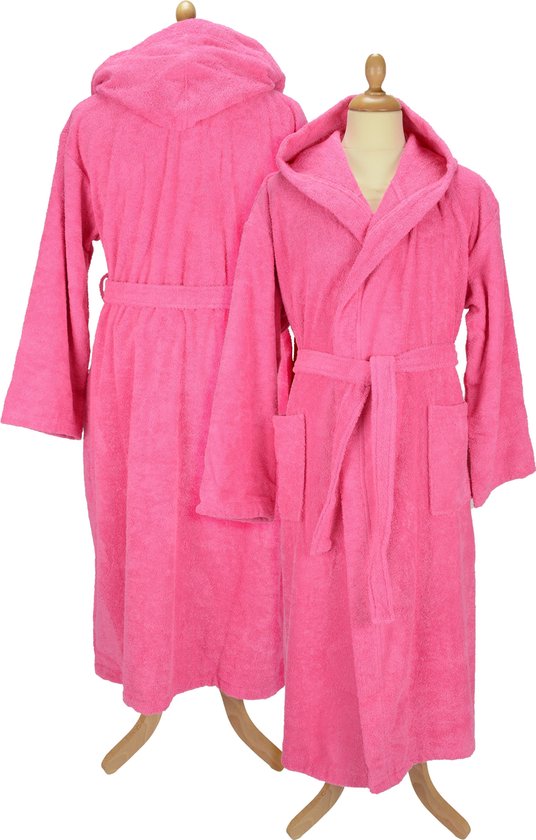 ARTG® Robezz - Badjas met Capuchon - 100% Badstof Katoen -Rose - Maat S/M