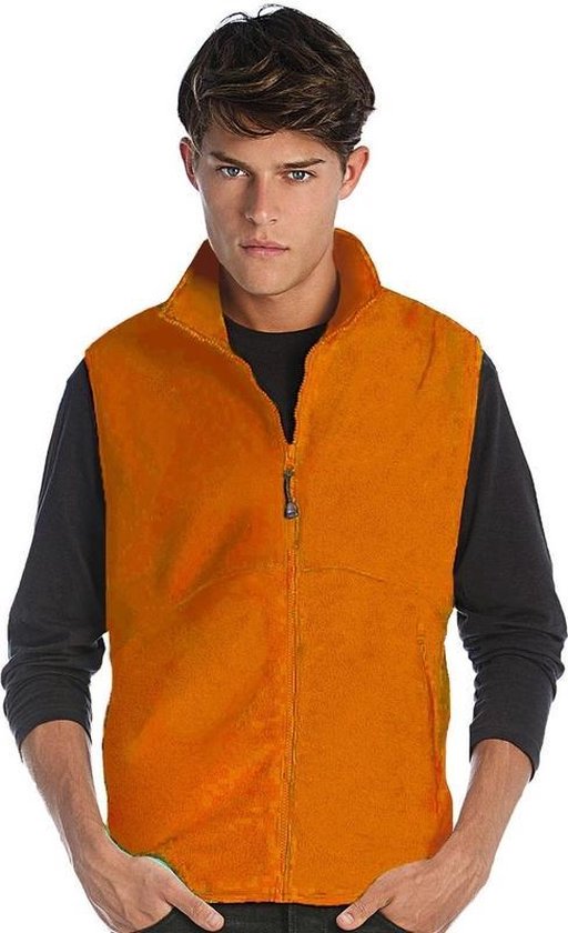 Grote maten fleece casual bodywarmer oranje voor heren - Holland feest/outdoor plus size kleding - Supporters/fan artikelen 3XL