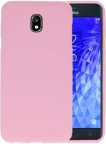 Bestcases Color Telefoonhoesje - Backcover Hoesje - Siliconen Case Back Cover voor Samsung Galaxy J7 (2018) - Roze