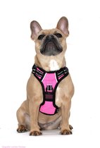 Frenkiez reflective no pull lockable harness, pink, Small