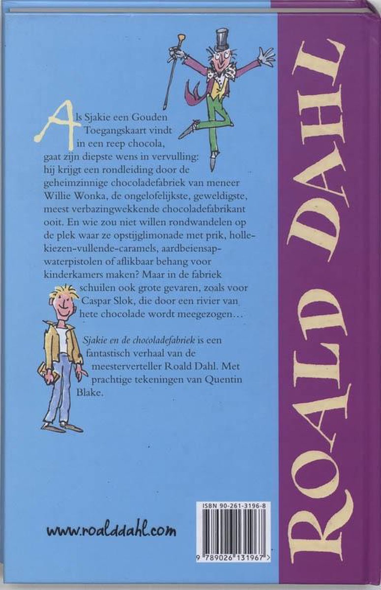 Sjakie en de chocoladefabriek - back cover