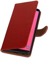 Rood Pull-Up Booktype Hoesje voor Samsung Galaxy J8