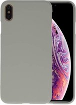 Bestcases Color Telefoonhoesje - Backcover Hoesje - Siliconen Case Back Cover voor iPhone Xs Max - Grijs