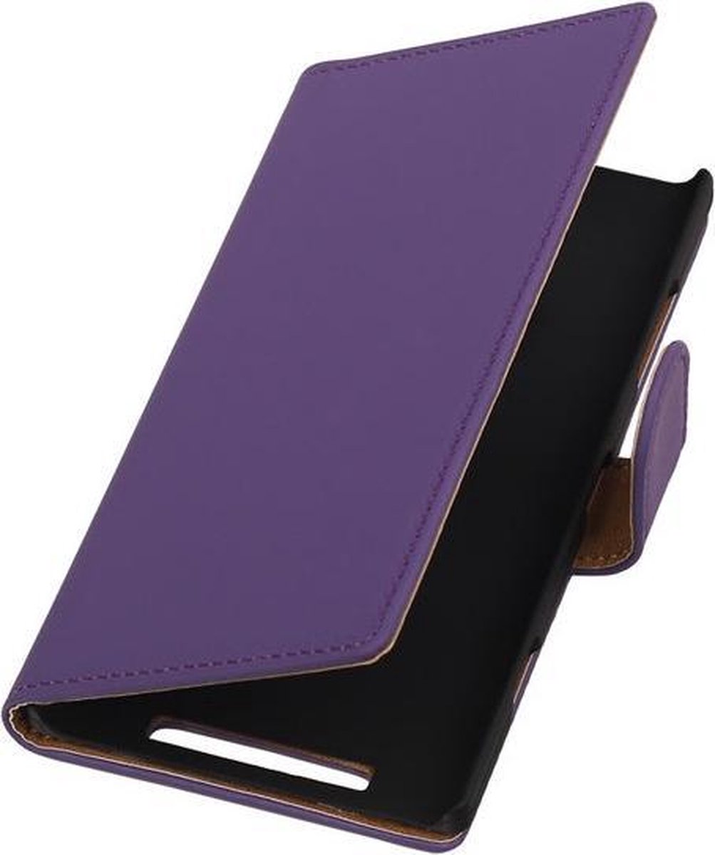 Nokia Lumia 830 Book Case Effen Paars Hoesje