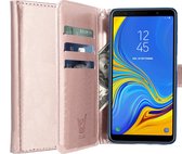 Samsung Galaxy A7 (2018) Hoesje Book Case met Pasjeshouder Roségoud - Wallet van iCall