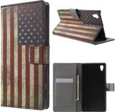 Sony Xperia Z5 USA vlag agenda wallet hoesje