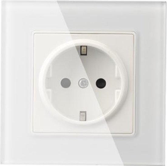 Stopcontact inbouw enkel wit inclusief glasframe wit Improducts® huismerk |  bol.com