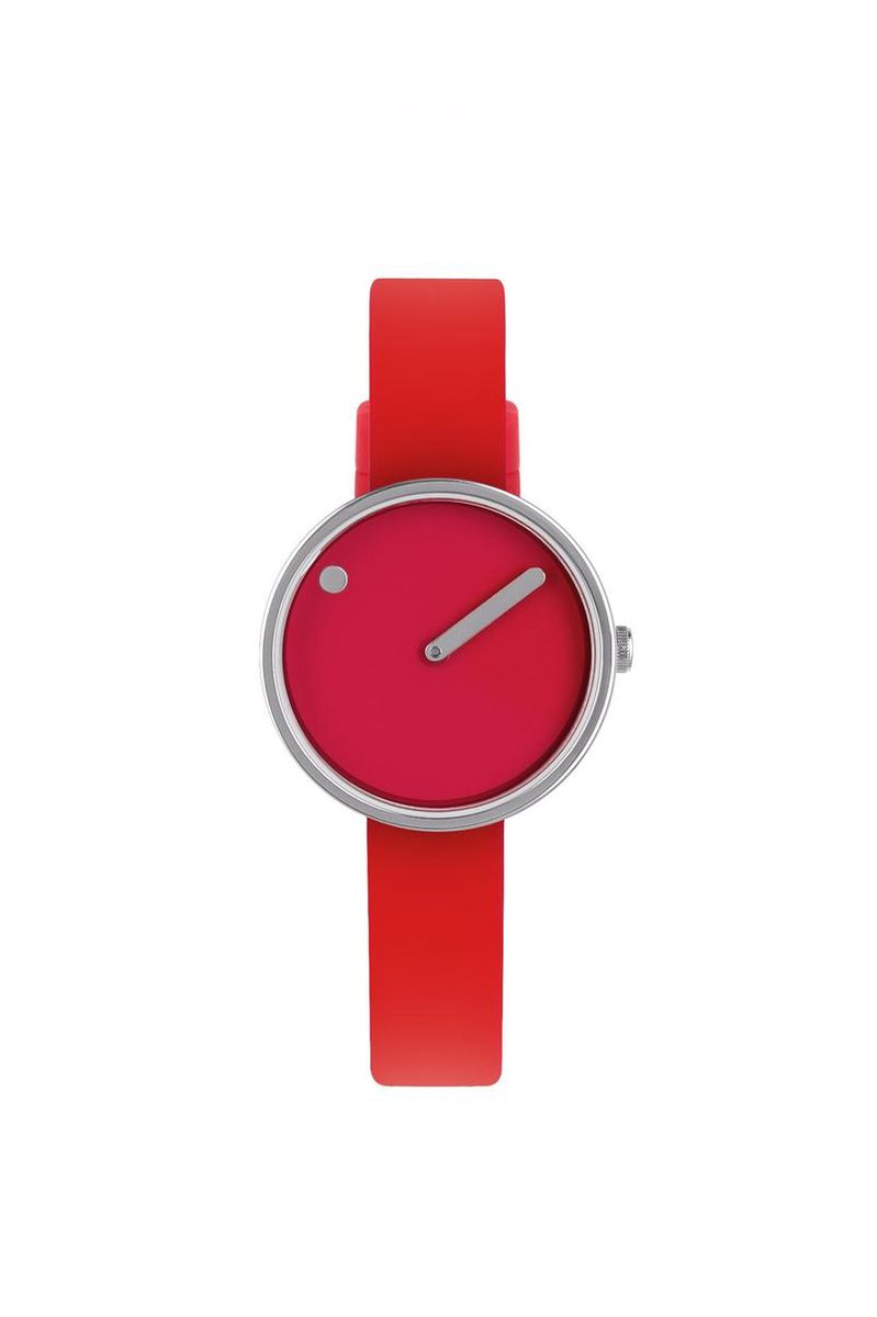 Picto PT43366 - Horloge -Kunststof - Rood - 30 mm