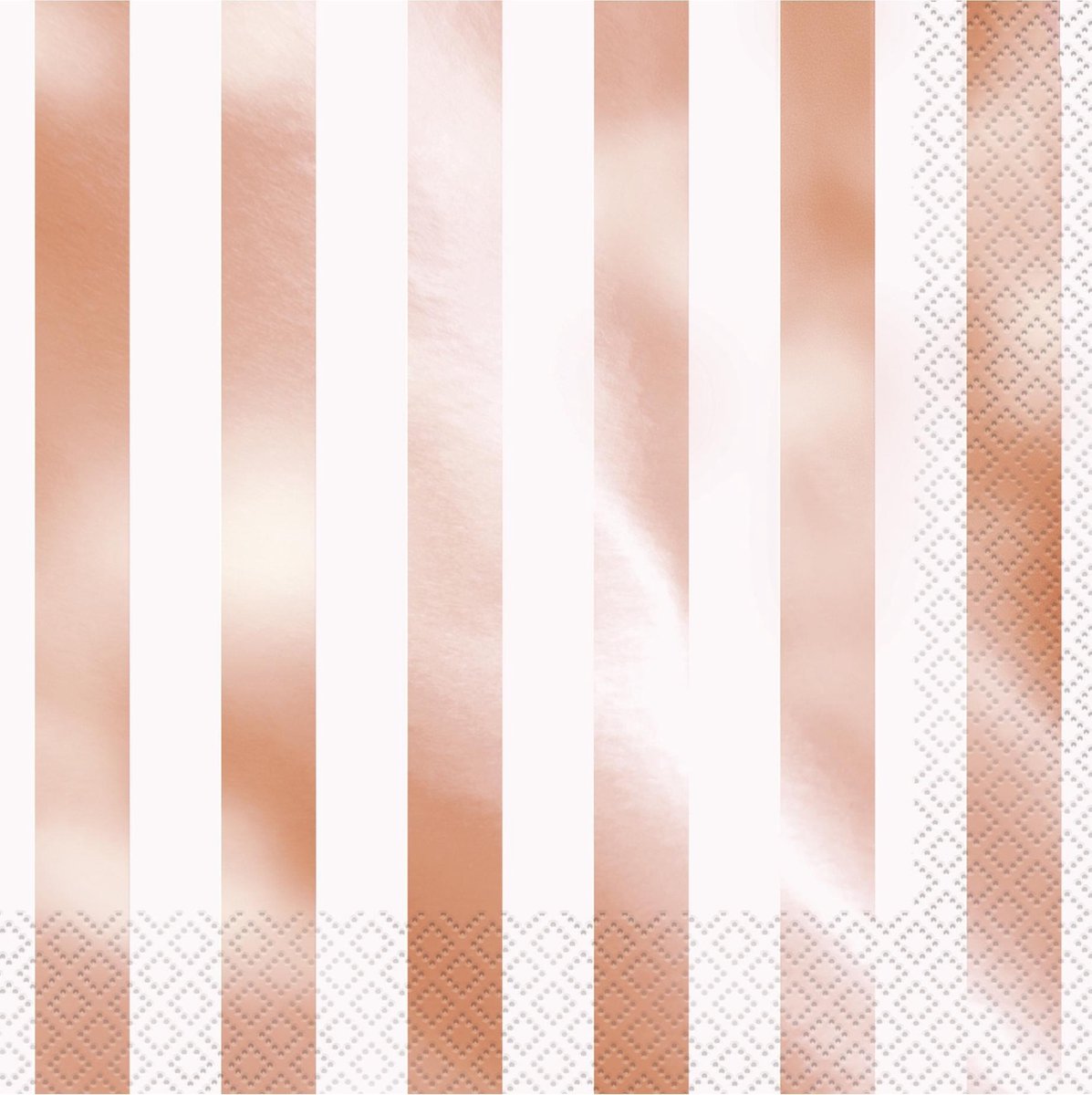 Servetten rosegold/roze/wit gestreept 16 stuks.