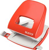 Leitz NeXXt Metalen Bureau Perforator - Perforeert Tot 30 Vel - Voor Mappen En Ringbanden - Lichtrood