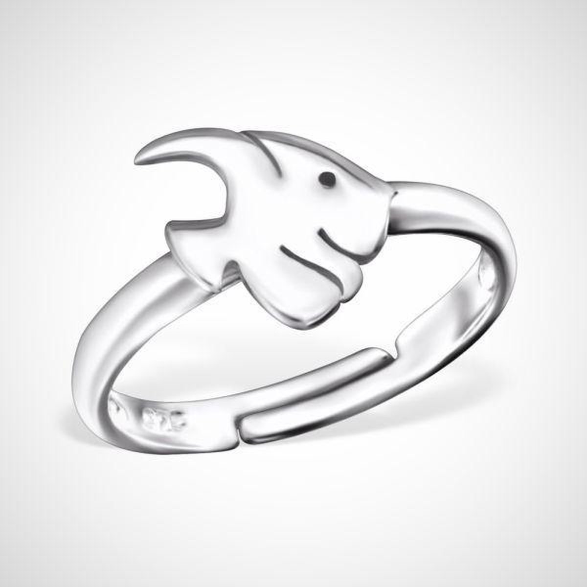 kinderring - zilver - vis - one size
