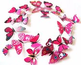 3D muursticker vlinders roze