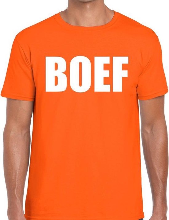 Wild Moet paperback Boef tekst t-shirt oranje heren - heren shirt Boef - oranje kleding S |  bol.com