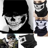 Zwarte biker sjaal doodshoofd masker