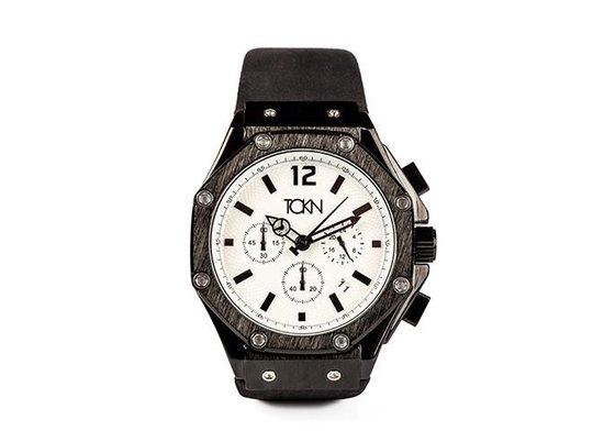 TCKN Arvello - Heren Horloge - Leer - Zwart/wit - Ø 42 mm