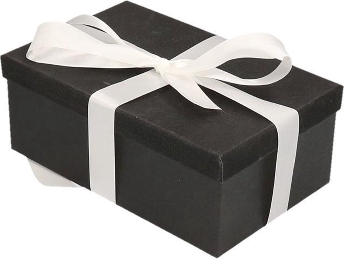 Geleend Aanval Beangstigend Cadeau gift box zwart 19 x 12 cm en wit kadolint - kadodoosjes /  cadeauverpakking | bol.com