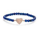Bracelet Montebello Wyona Blue - Argent 925 Plaqué or rose - Zircone - Coeur - Stretch