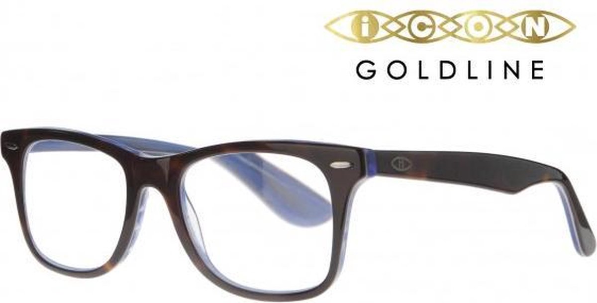 Icon Eyewear RCE806 WayFarer Goldline Leesbril +2.00 Tortoise, Blauw