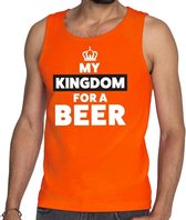Oranje My Kingdom for a beer  tanktop - Mouwloos shirt voor heren - Koningsdag kleding XL