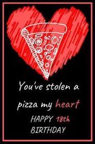 You've Stolen a Pizza My Heart Happy 18th Birthday - Pizza Pun