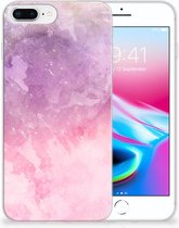 TPU Siliconen Backcase Hoesje iPhone 8+ | 7+ Design Pink Purple Paint