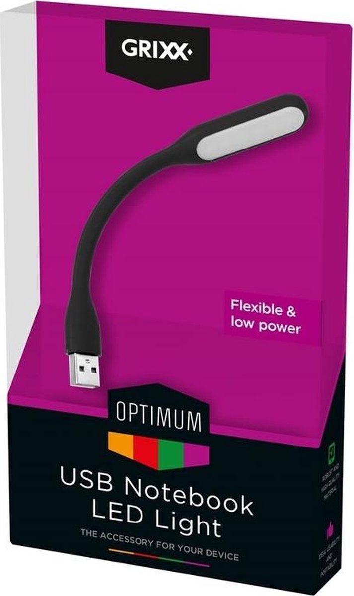 Grixx USB LED Lampje - Flexibel laptoplampje - Laptop - Powerbank - USB