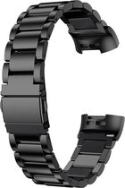 Metaal schakel horloge bandje Zwart geschikt voor Fitbit Charge 3 / Charge 4 - SmartphoneClip