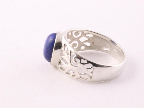 Bague ajourée en argent avec lapis lazuli - taille 16,5